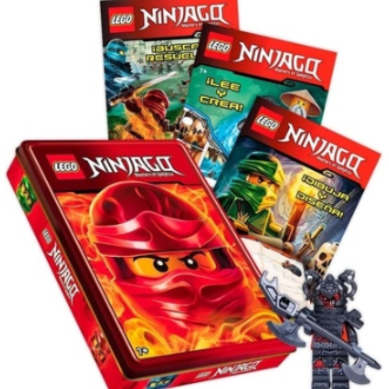 Lego Ninjago: Paquete Libros Actividades + Caja Metalica